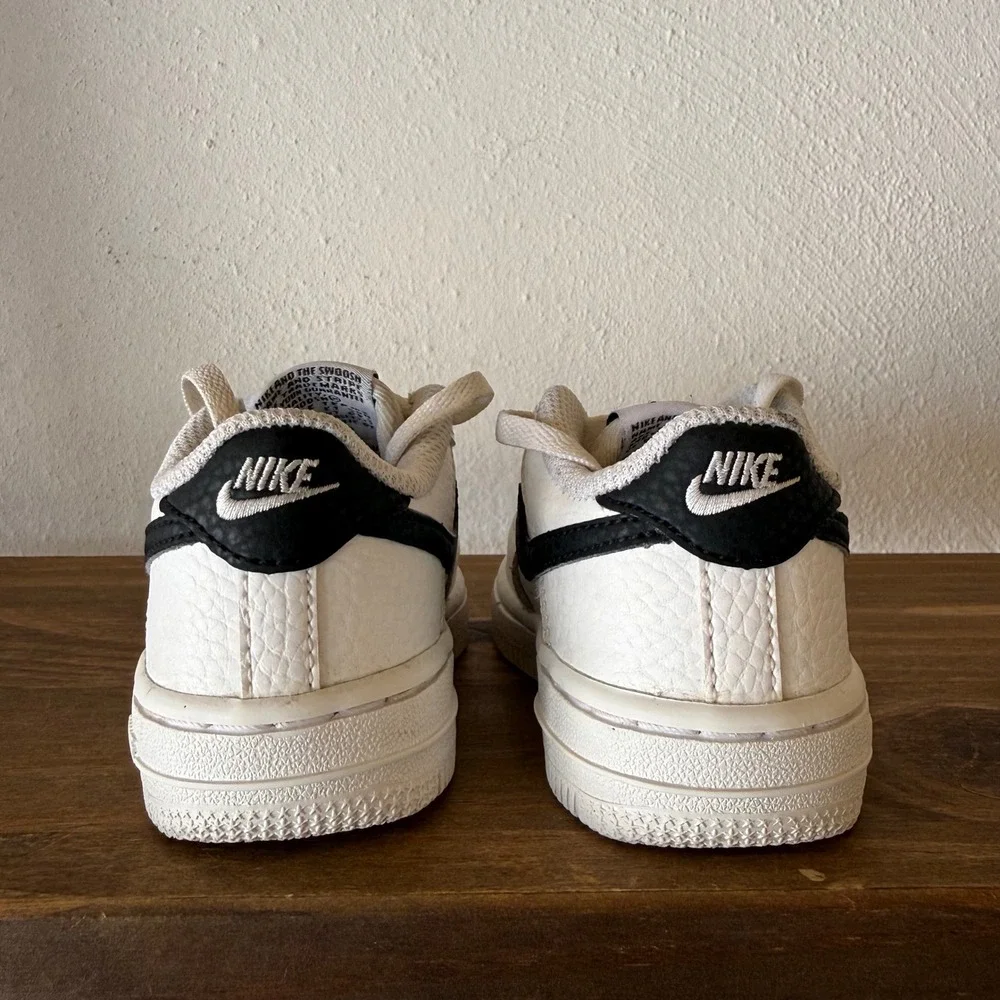 Nike Air Force 1 TD Toddler Sneakers Size 6C White Black CZ1691-100